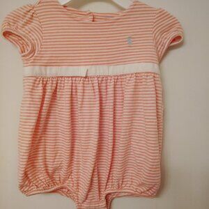 ♥️ Ralph Lauren Logo Stripe Girls Onesie